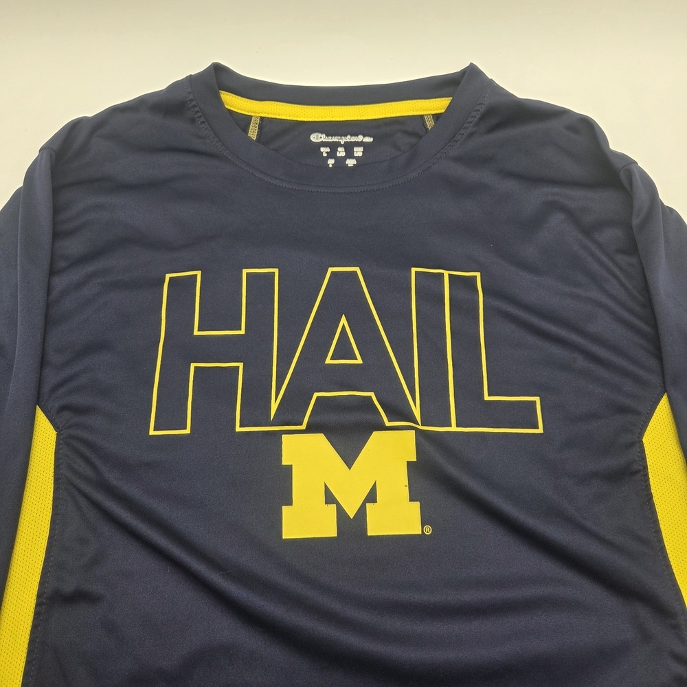 Men's Michigan Wolverines L Champion Elite Performance Long Sleeve Shirt HAIL